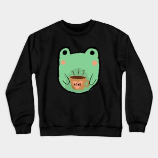 Frog with a cup of coffee Crewneck Sweatshirt